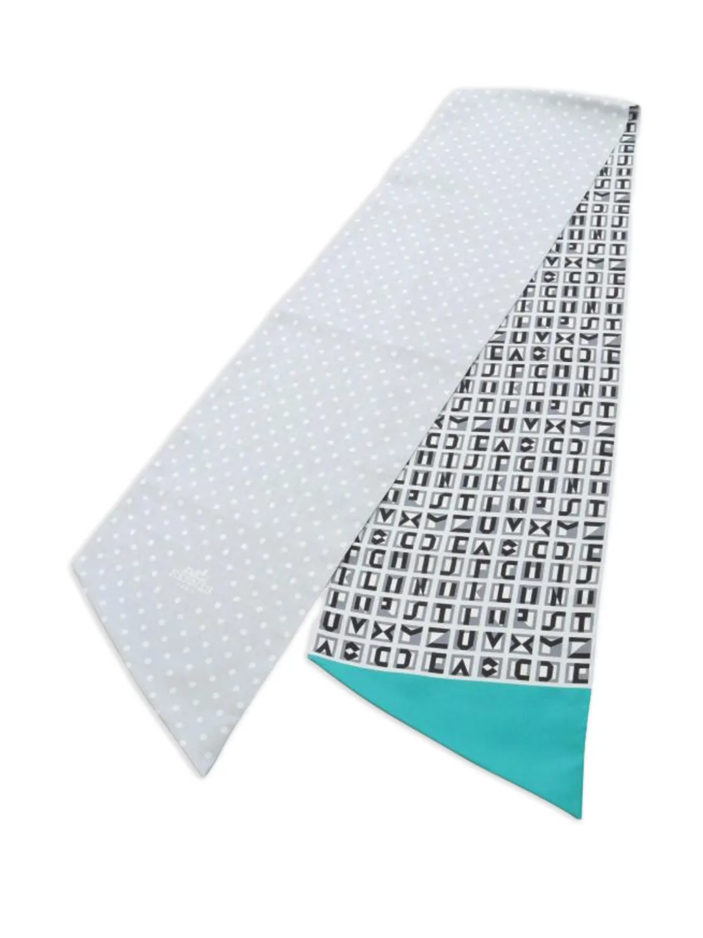 Hermès Pre-Owned polka-dot geometric-print scarf | Grey | Image 1
