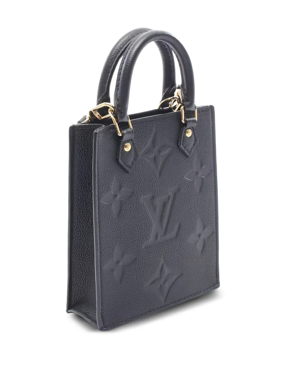 Pre-owned Louis Vuitton Small Sac Plat Monogram Empreinte Two-way Handbag In Black
