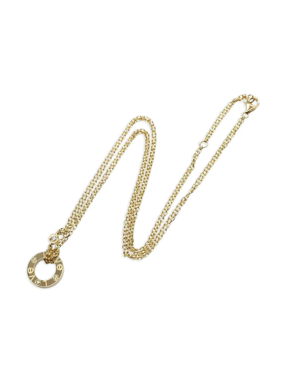 Cartier ラブ サークル ダイヤモンド ネックレス 18Kイエローゴールド - ゴールドトーン Cartier ラブ サークル ダイヤモンド ネックレス 18Kイエローゴールド - ゴールドトーン