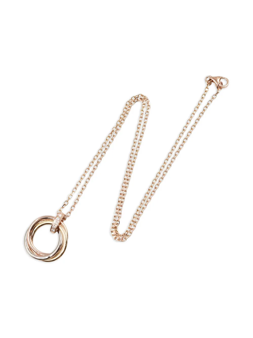 Cartier 18K rose, white and yellow gold Trinity diamond necklace | Image 2