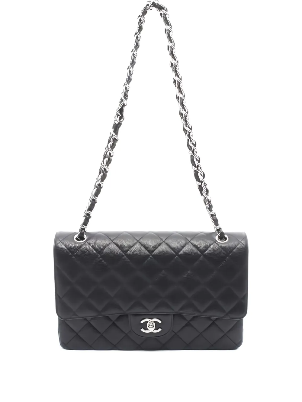 CHANEL Pre-Owned ダブル フラップ ショルダーバッグ L - ブラック CHANEL Pre-Owned ダブル フラップ ショルダーバッグ L - ブラック