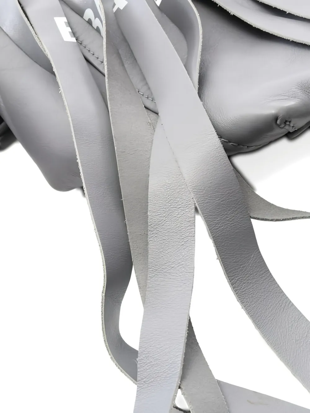 Pre-owned Balenciaga Leather Fringe Tote Bag In Gray