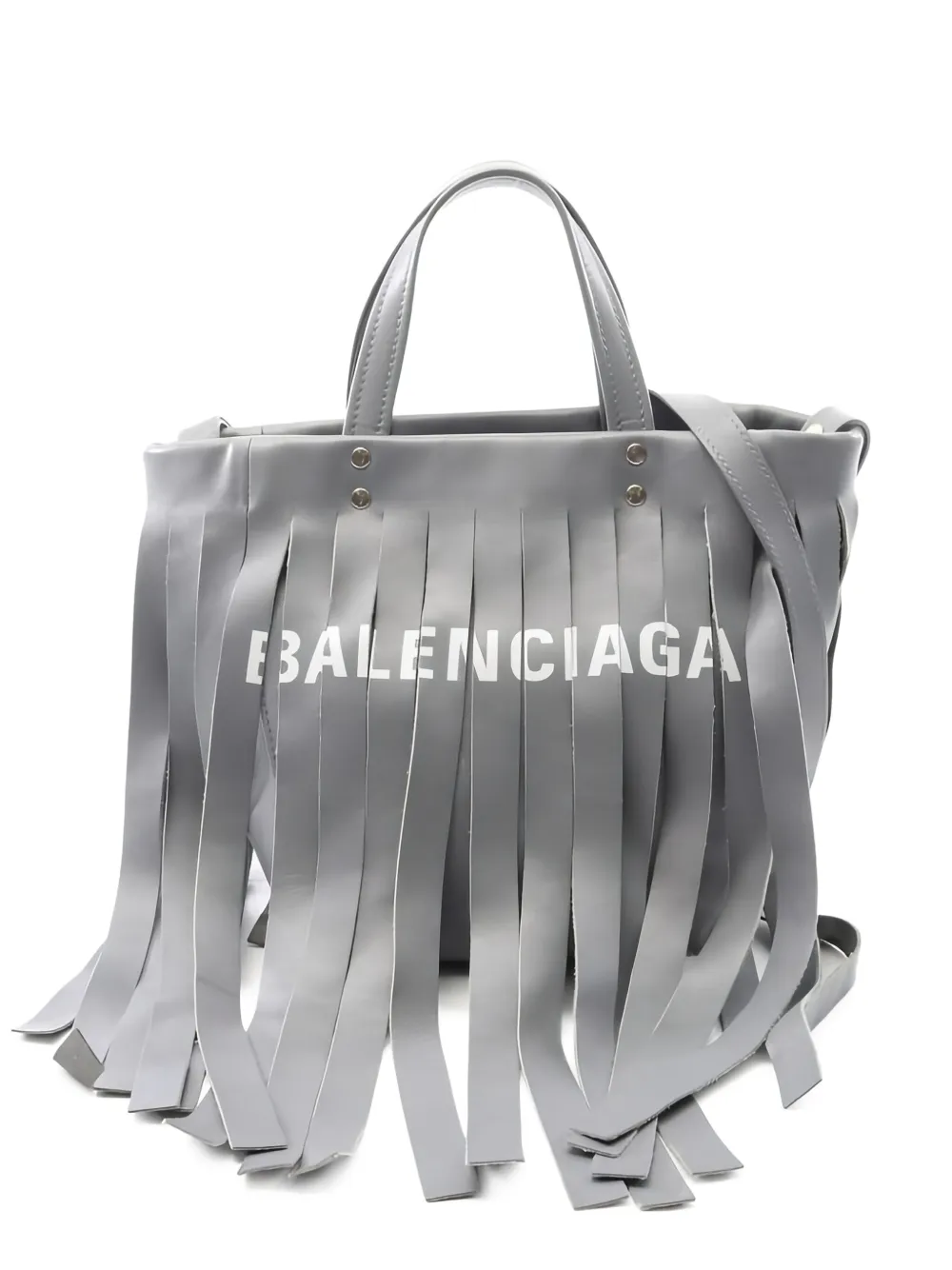 Balenciaga Pre-Owned leather fringe tote bag | Grey | Image 1