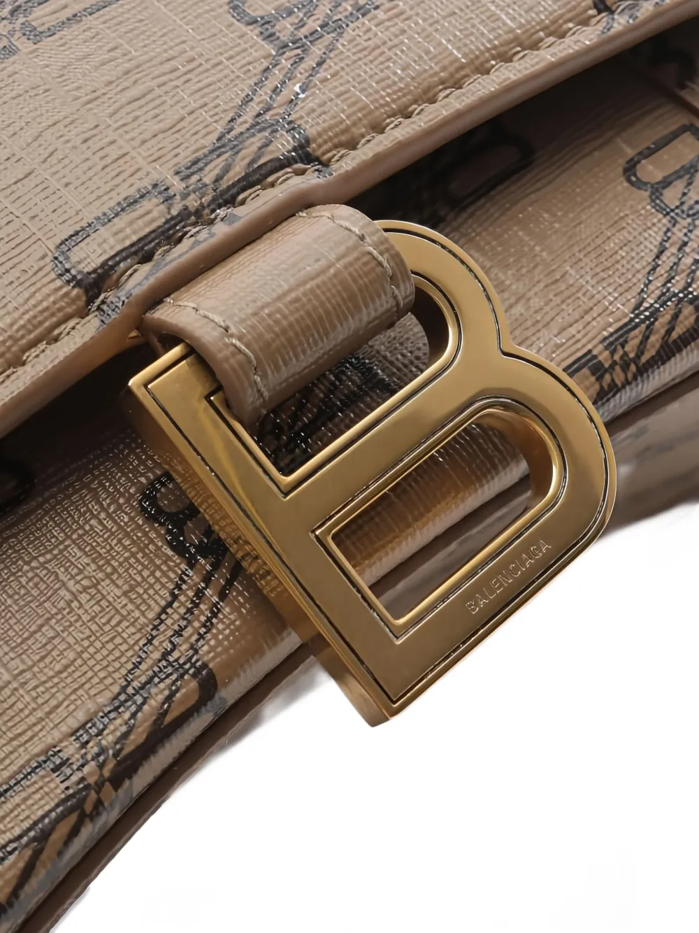 Pre-owned Balenciaga 2010s Small Hourglass Monogram Handbag In Brown