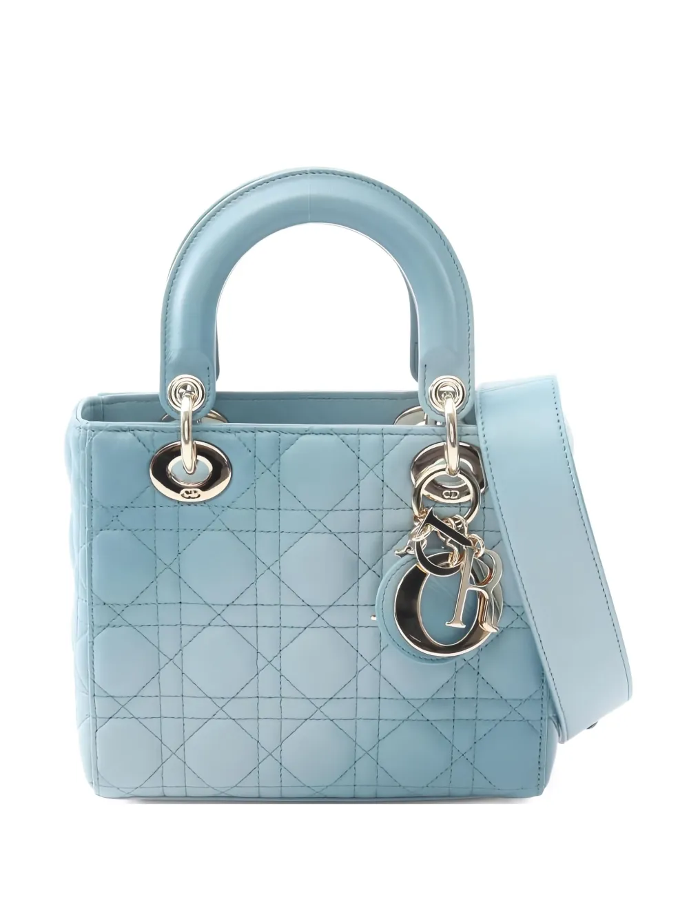 Christian Dior Pre-Owned small Lady Dior Cannage two-way handbag - ブルー Christian Dior Pre-Owned small Lady Dior Cannage two-way handbag - ブルー