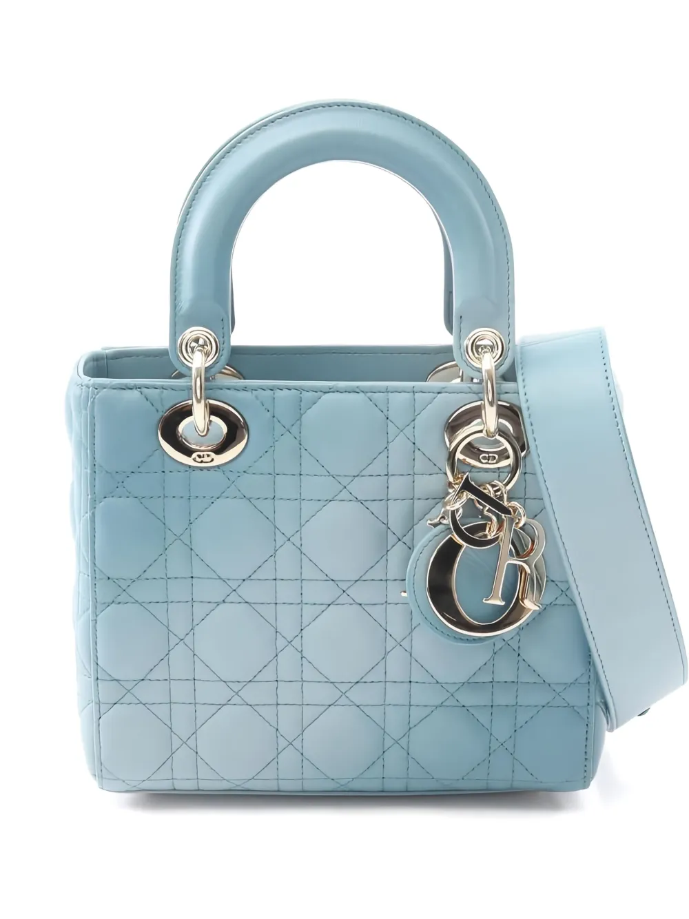 Christian Dior Pre-Owned small Lady Dior Cannage two-way handbag | Blue | Image 1