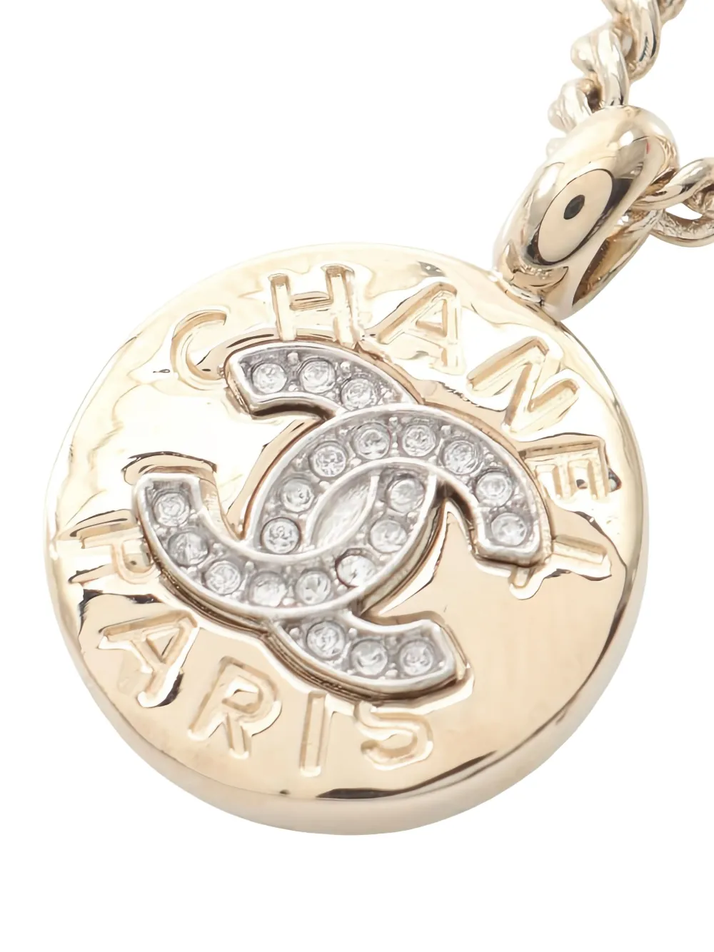 CHANEL Pre-Owned 1986-1988 rhinestone-embellished CC necklace | Image 2