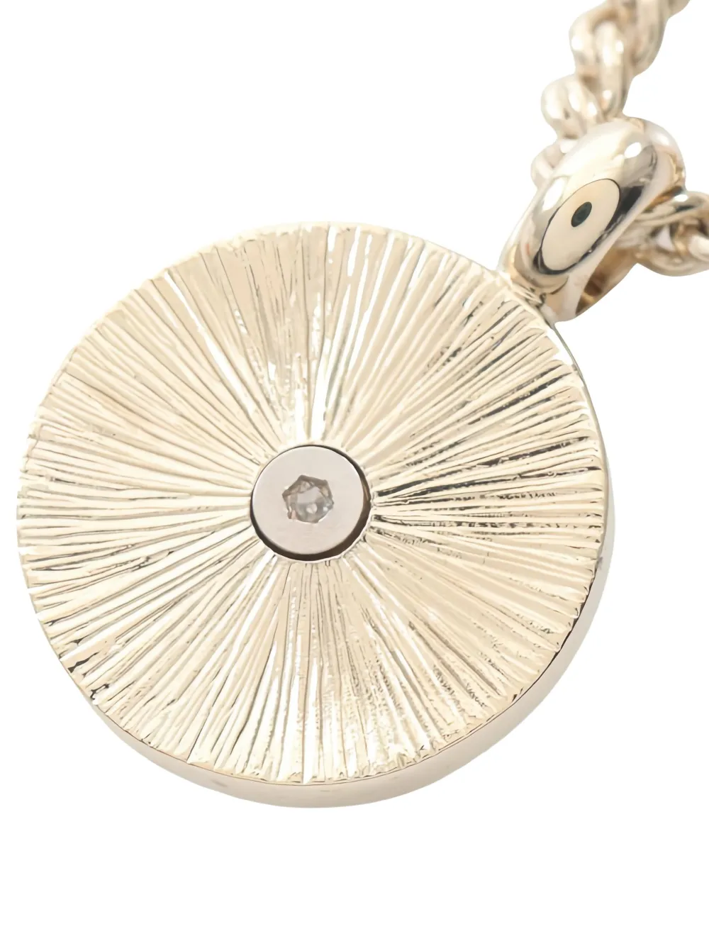 Pre-owned Chanel 1986-1988 Rhinestone-embellished Cc Necklace In Gold