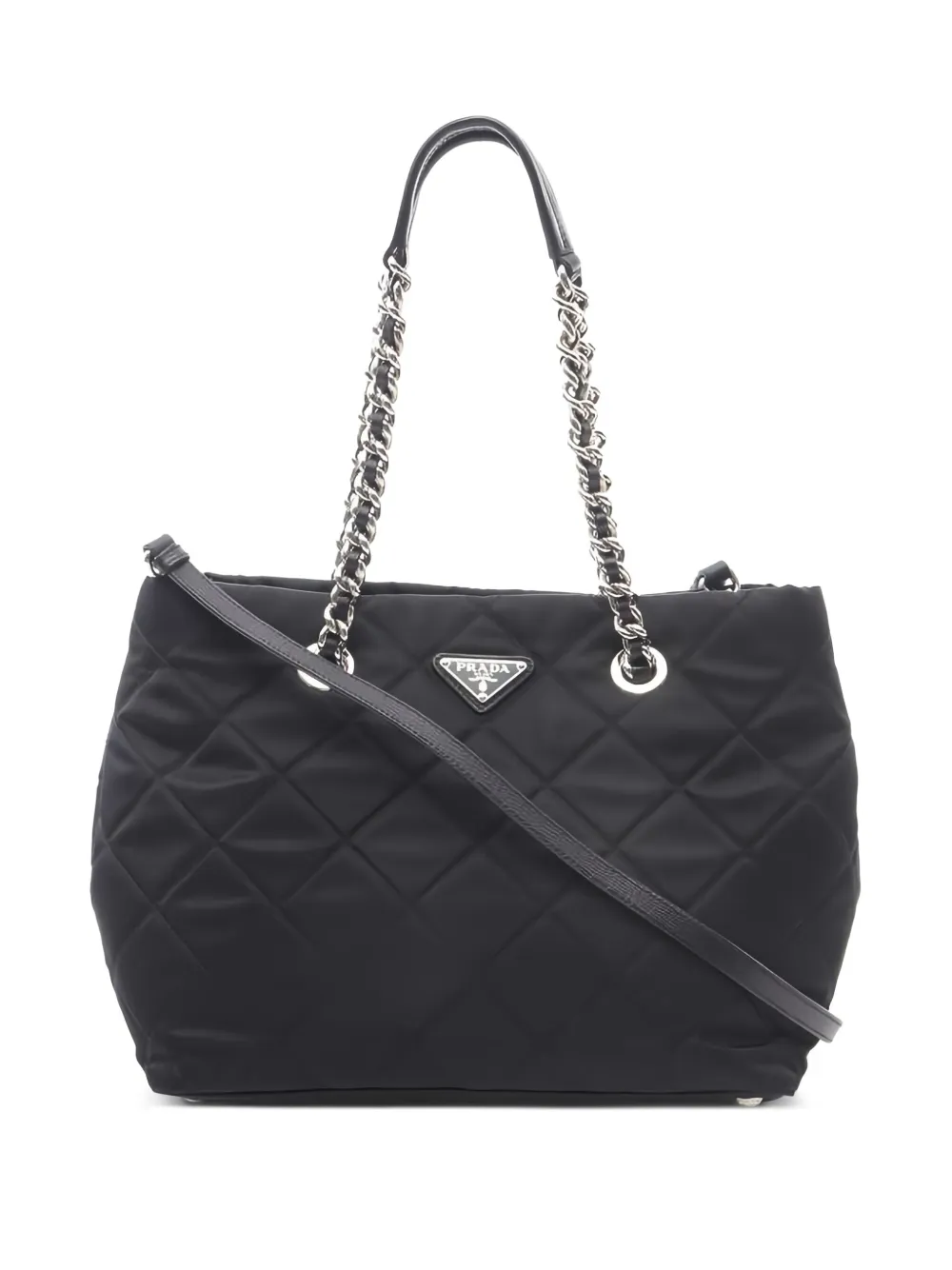 Prada Pre-Owned キルティング チェーン ハンドバッグ - ブラック Prada Pre-Owned キルティング チェーン ハンドバッグ - ブラック