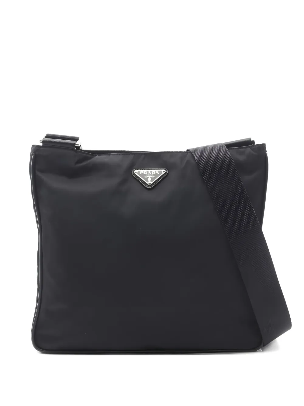 Pre-owned Prada Logo-plaque Cross Bag In Black