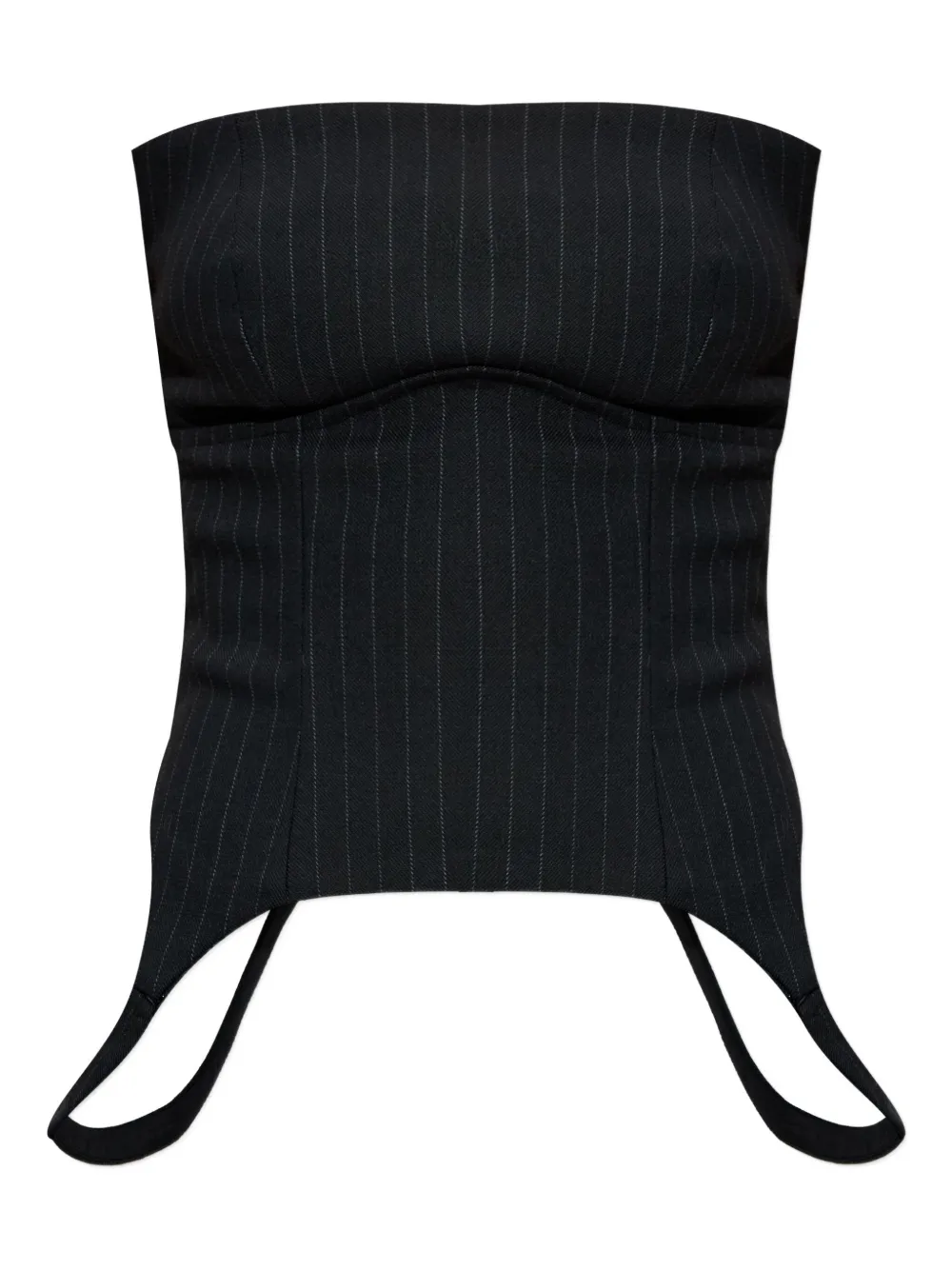 Misbhv Striped Off-shoulder Top In Black