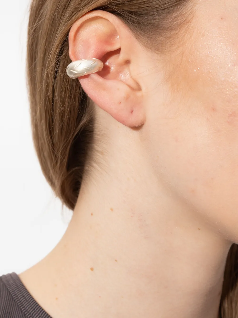 Misbhv Textured Ear Cuff In Silver