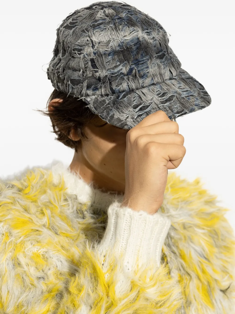 Diesel C-Pied gerafelde pet Zwart