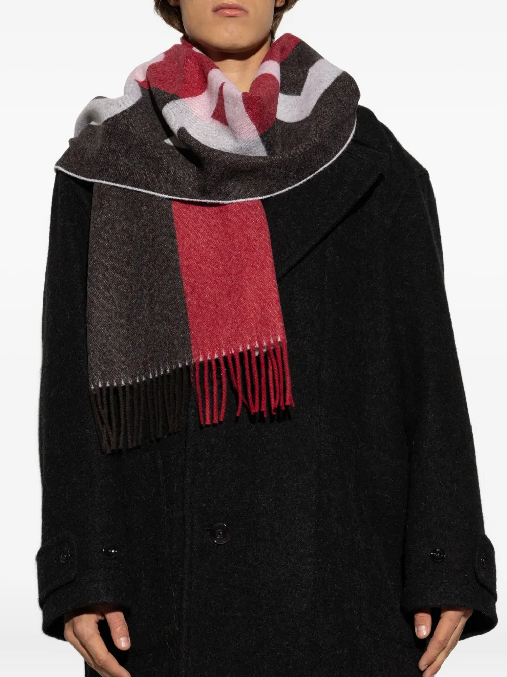 Bally Sjaal met franje Rood