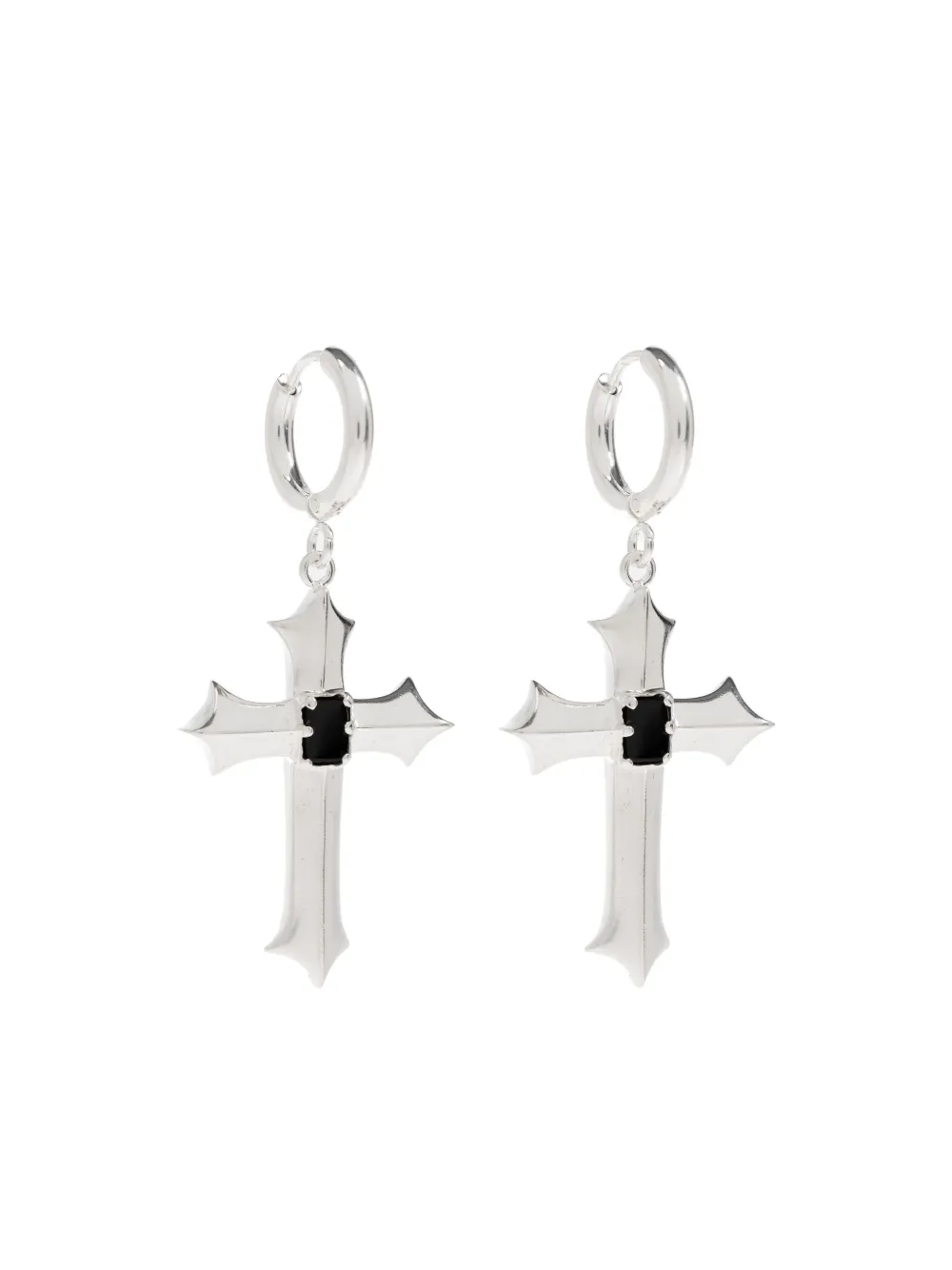 Misbhv Cross-pendant Hoop Earrings In Metallic