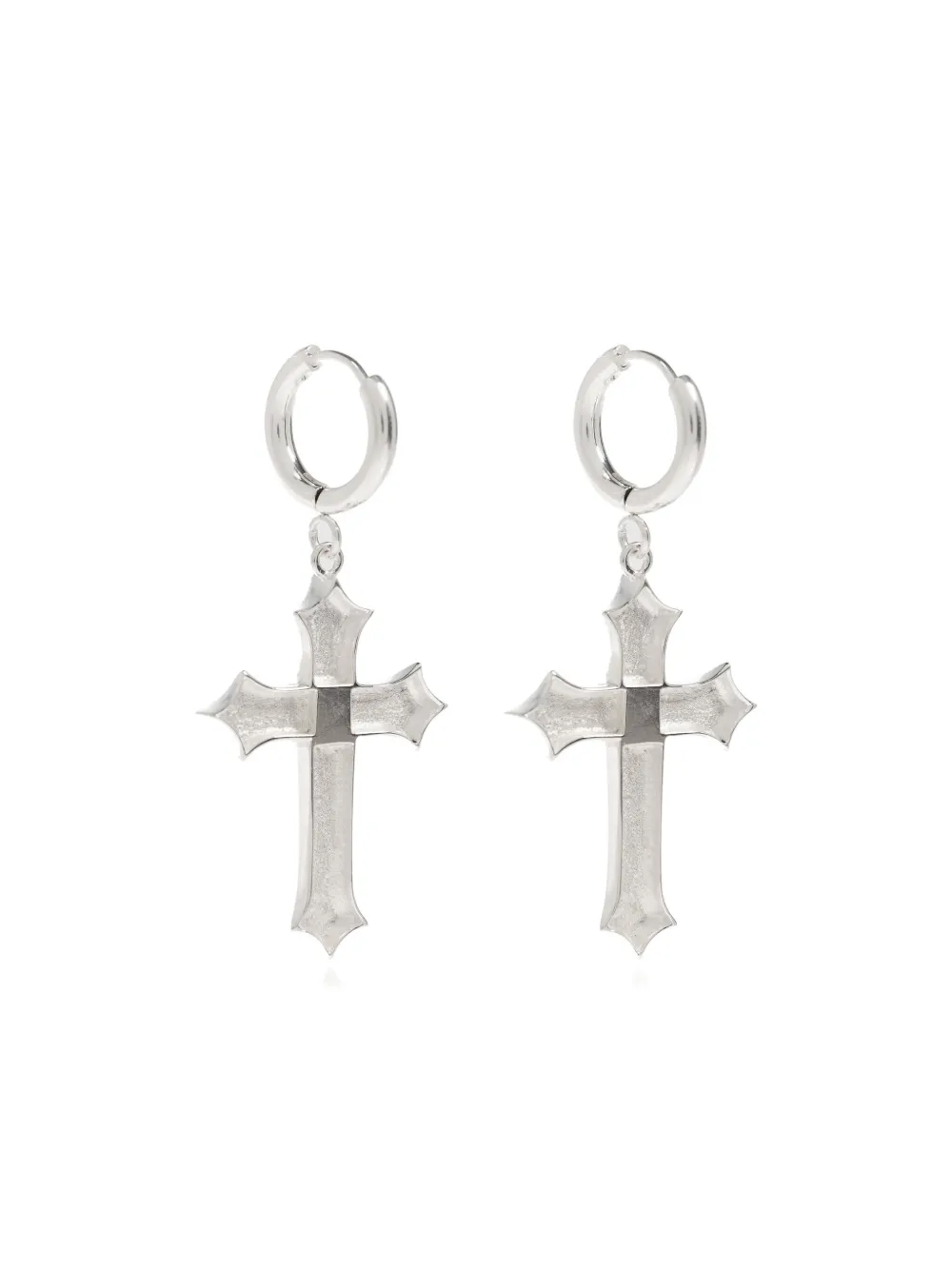 Misbhv Cross-pendant Hoop Earrings In Metallic