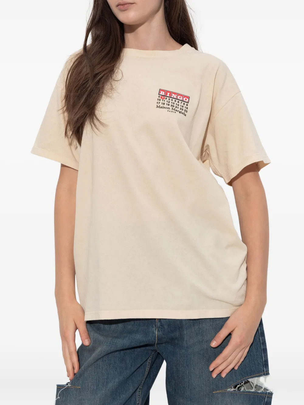 Maison Margiela Logo-print T-shirt In Neutral