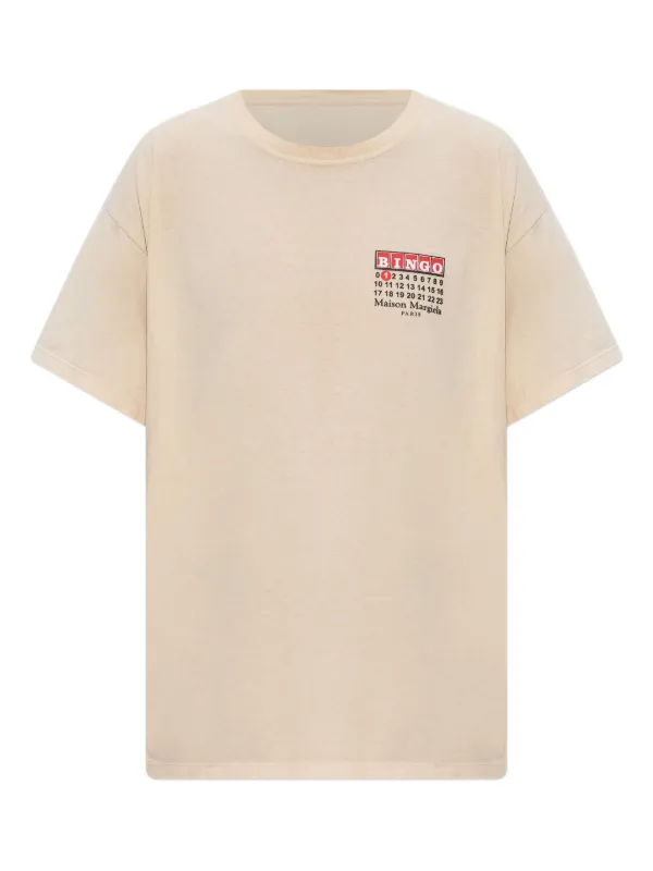 Maison Margiela Logo-print T-shirt in Neutrals