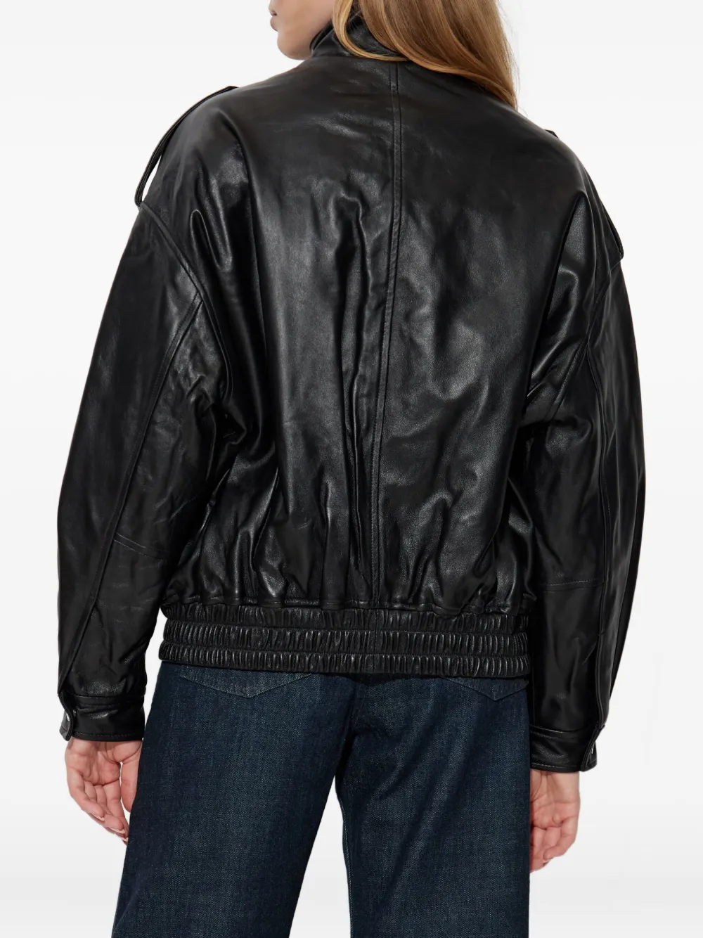 Michael Michael Kors Leather Jacket In Black