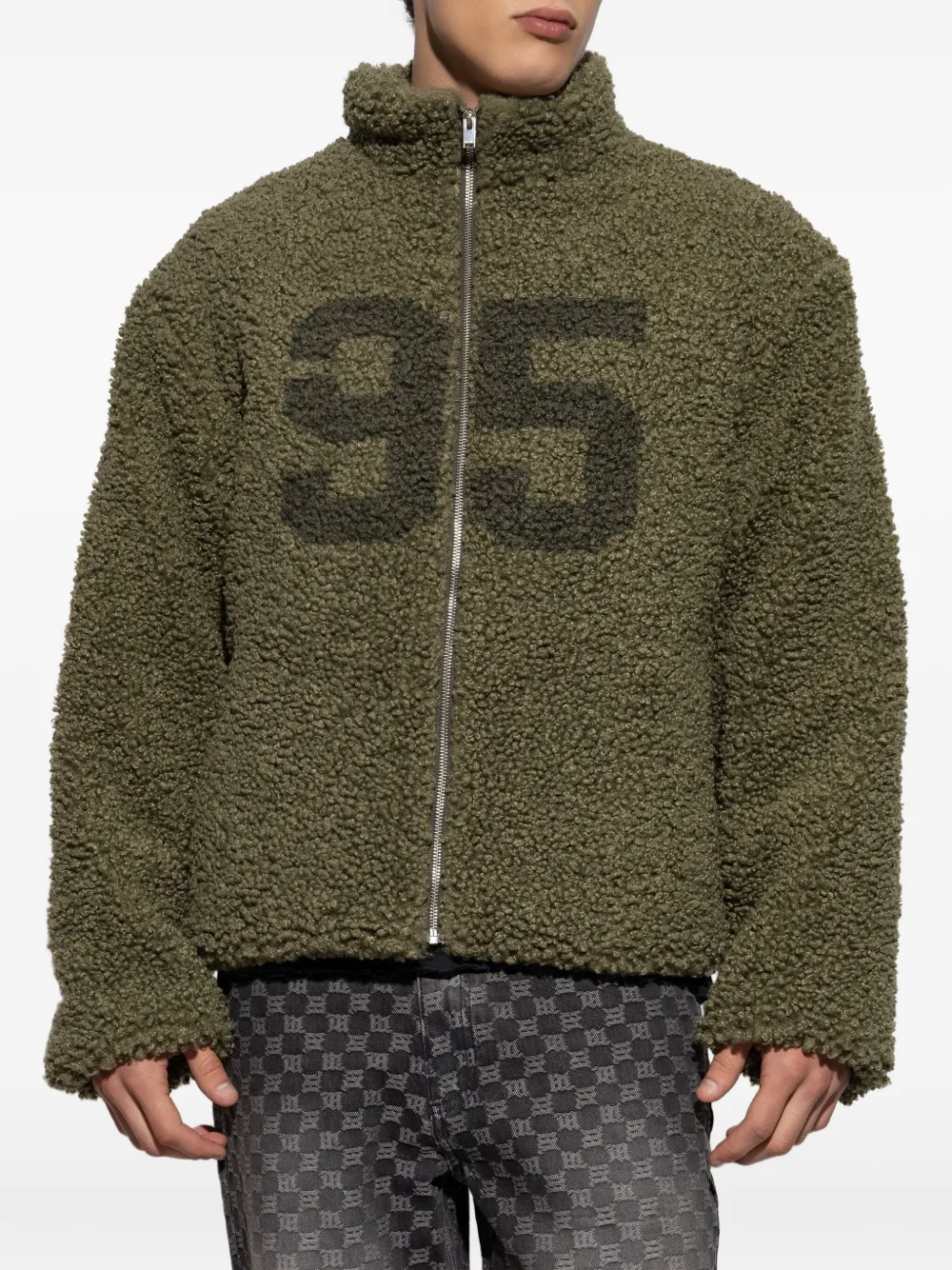 MISBHV Jack met fleece textuur en rits Groen