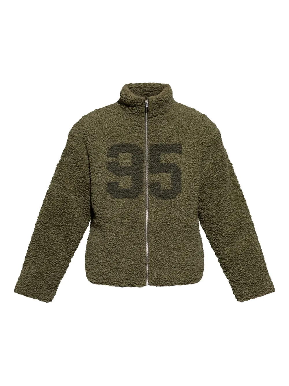 MISBHV zip-up fleece-texture jacket | Green | Image 1