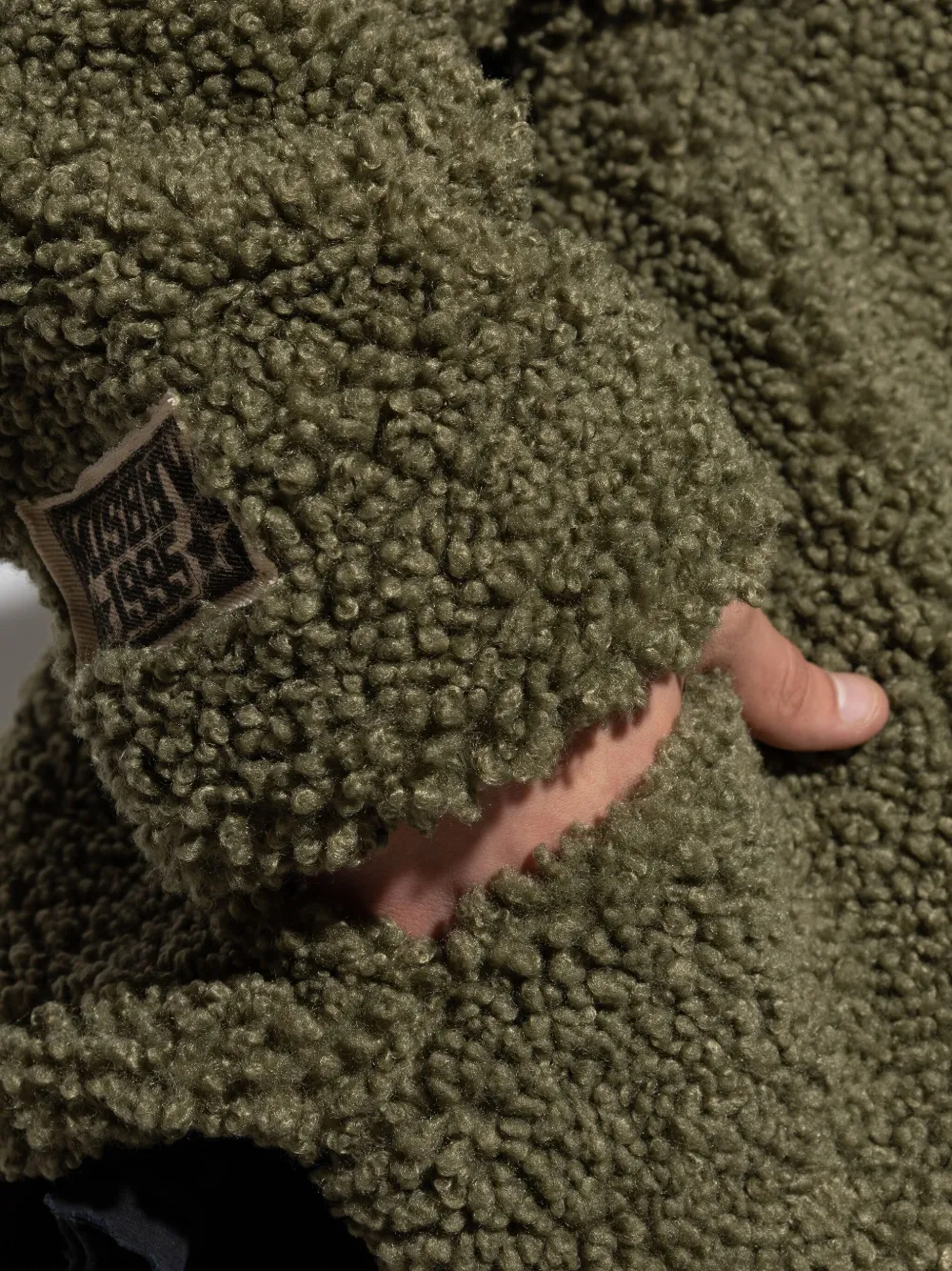 MISBHV Jack met fleece textuur en rits Groen