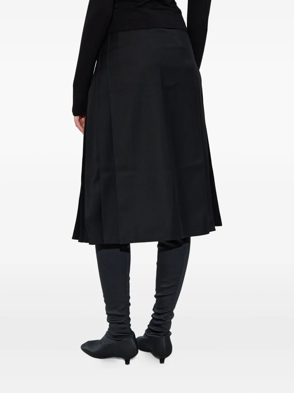 Misbhv Buttoned Pleated Skirt In Black