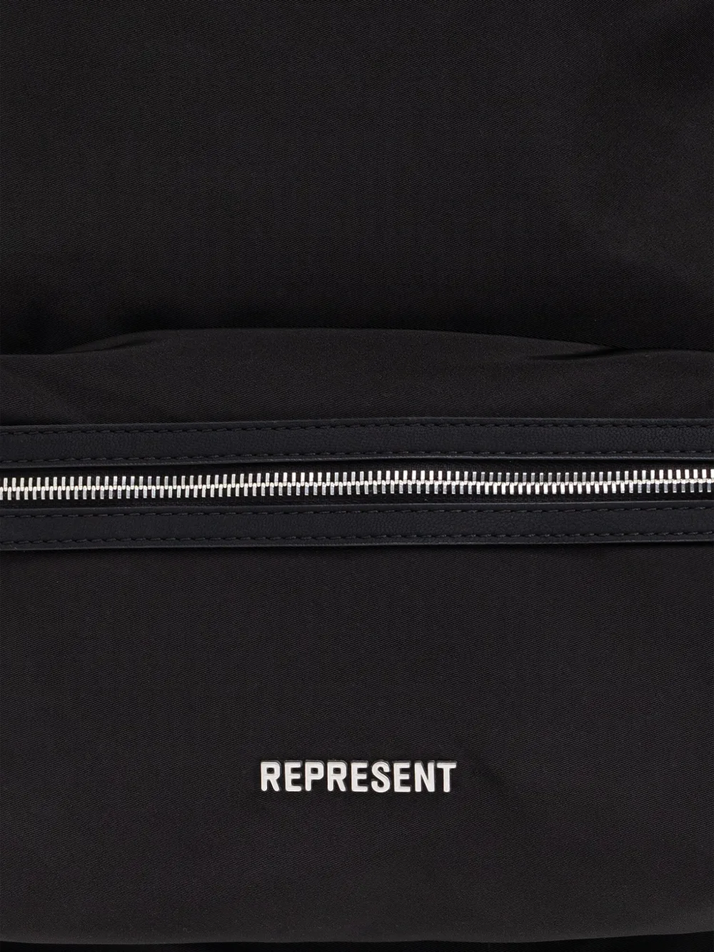 Represent Mens Black Script Hardware Nylon Backpack In Black