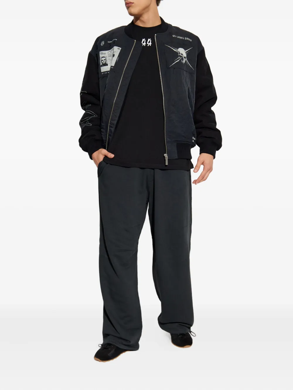 44 LABEL GROUP drawstring trousers - Zwart