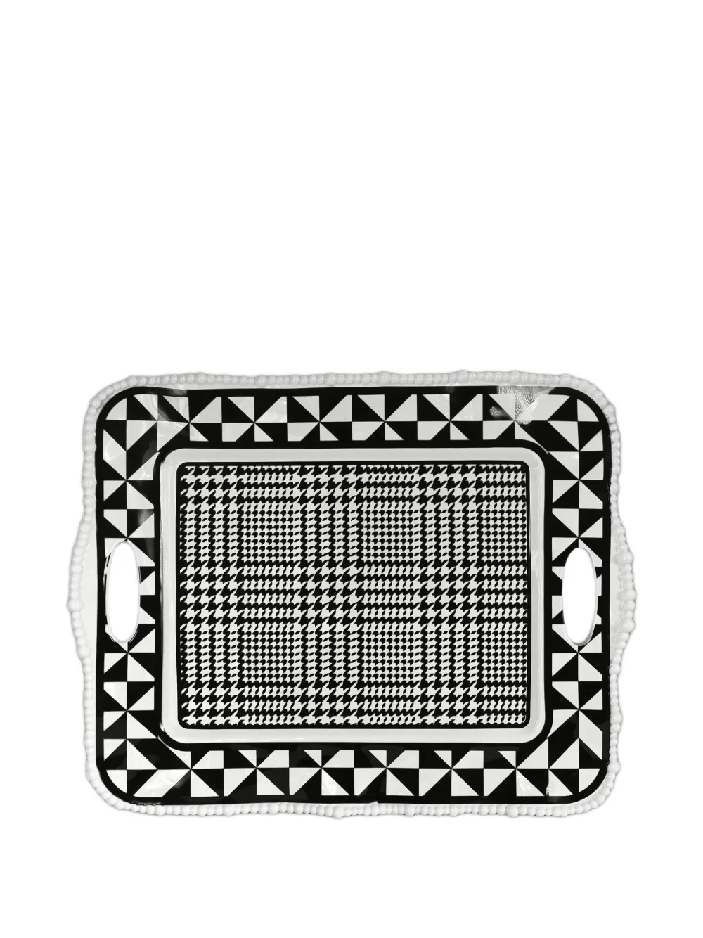 BACI MILANO houndstooth-pattern tray | White | Image 1