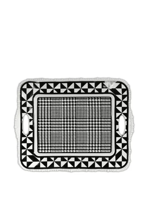 BACI MILANO houndstooth-pattern tray