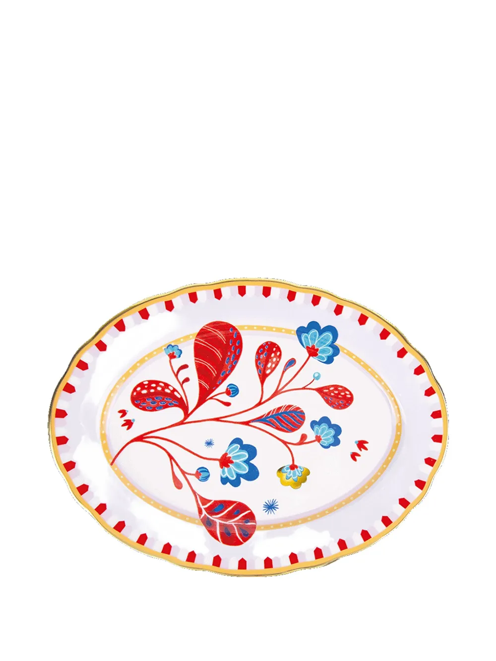 BACI MILANO Mamma Mia floral-pattern oval platter (34cm x 25cm) | White | Image 1