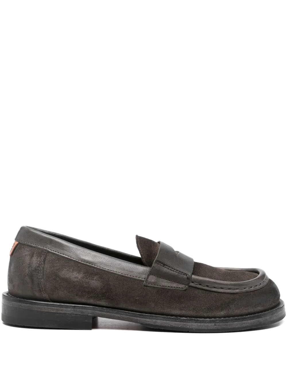 Moma Mocassini penny in pelle scamosciata - Marrone