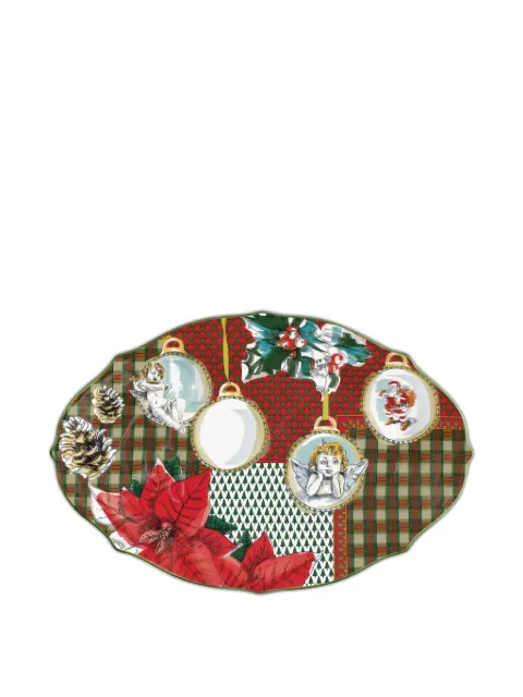 BACI MILANO christmas cherub-pine cone platter (40.5cm x 26.5cm)