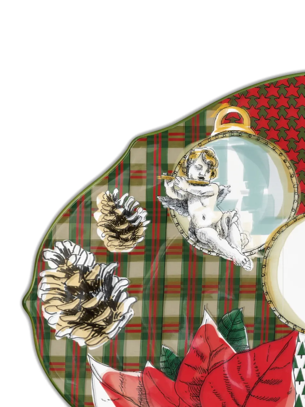 BACI MILANO christmas cherub-pine cone platter (40.5cm x 26.5cm) | Tableware | Image 2