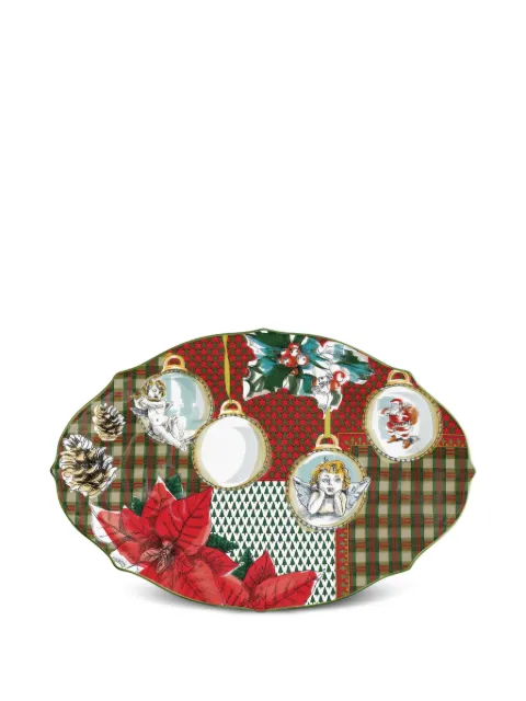 BACI MILANO christmas cherub-pine cone platter (40.5cm x 26.5cm)