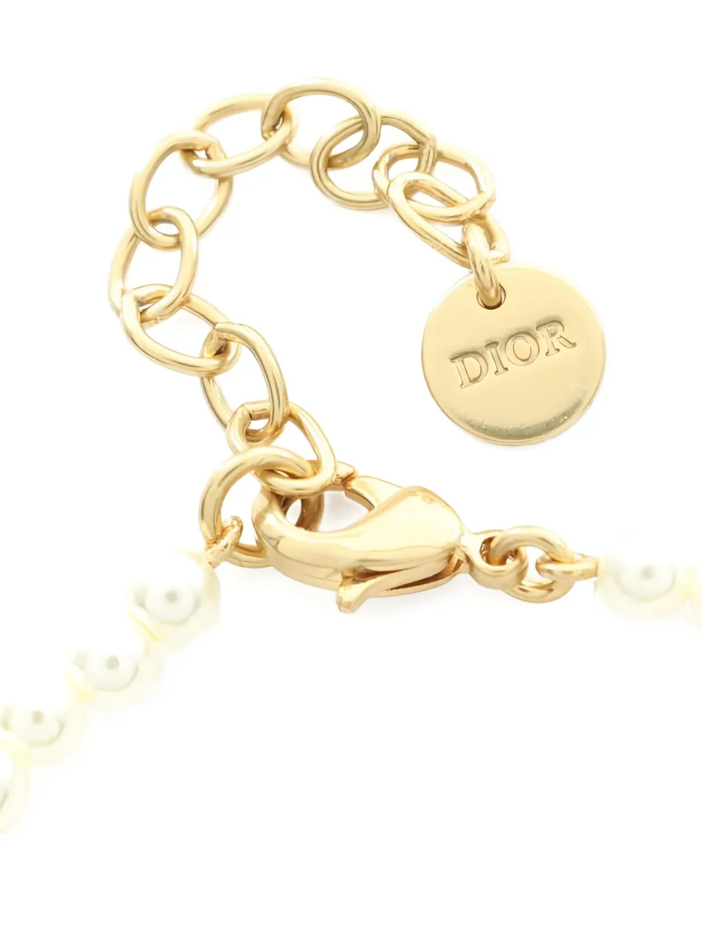 Pre-owned Dior 18k Yellow Gold Dio(r)evolution Faux-pearl Bracelet