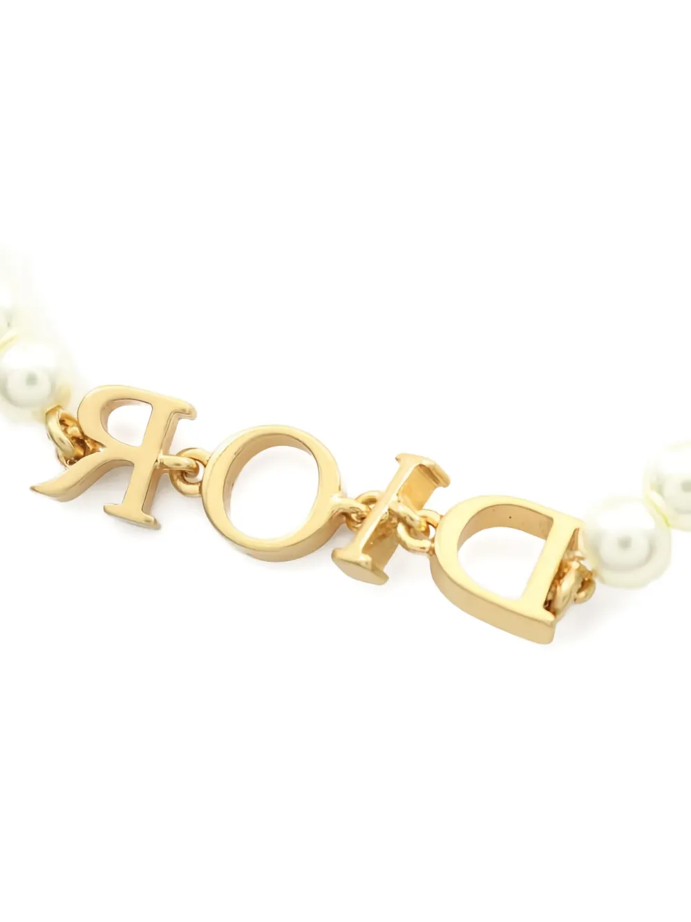 Pre-owned Dior 18k Yellow Gold Dio(r)evolution Faux-pearl Bracelet