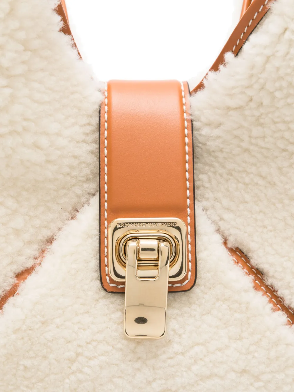 Ermanno Scervino Medium lammy schoudertas Beige