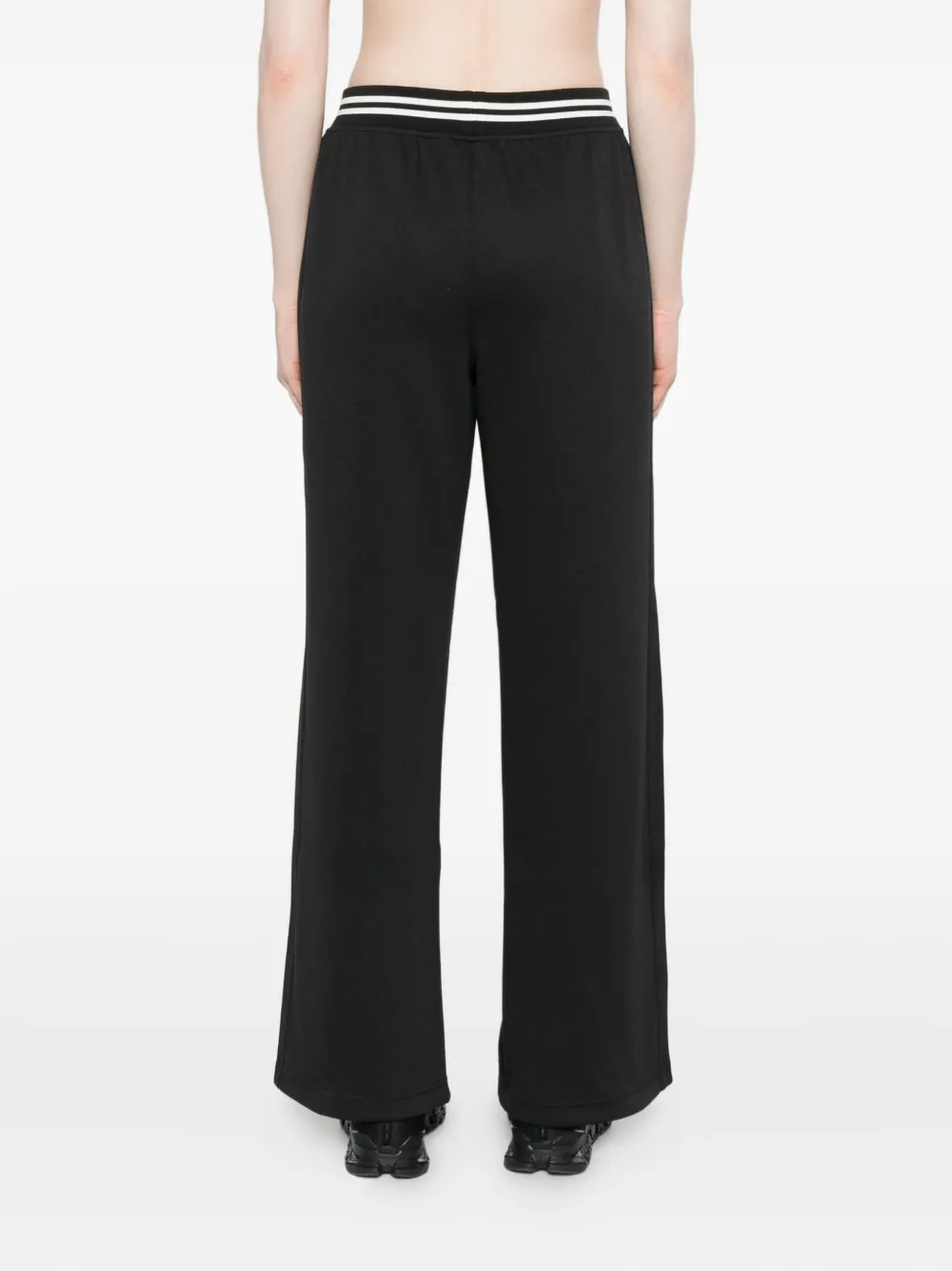 New Balance Elasticated-waistband Split-hem Trousers In Black