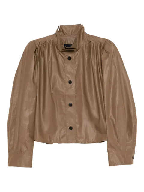 Juun.J puffed High Neck Shirring Shirt