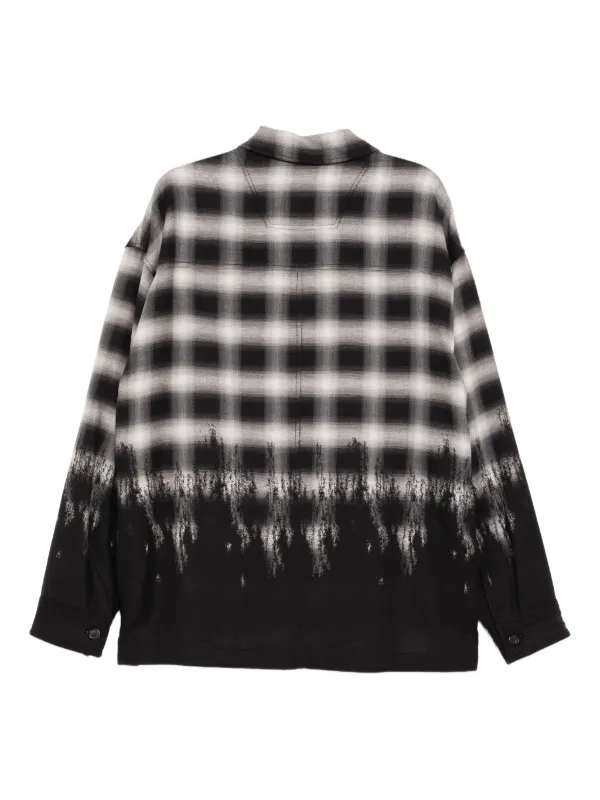 Juun.J Border Checked Shirt | Black | FARFETCH UZ