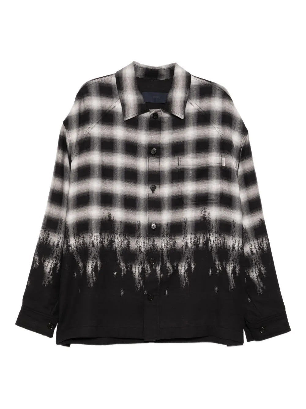 Juun.J Border checked shirt | Black | Image 1