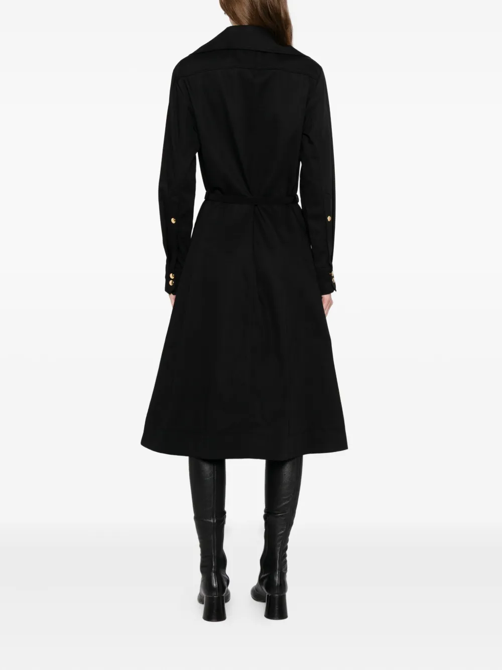 Patou Midi-jurk met ceintuur Zwart