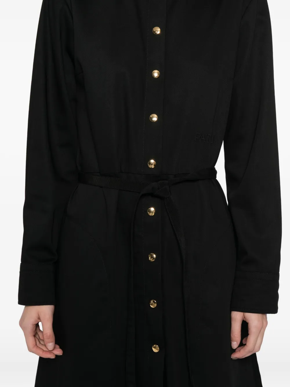 Patou Midi-jurk met ceintuur Zwart