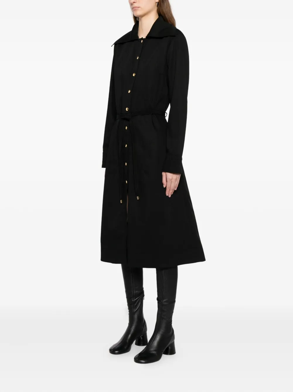 Patou Midi-jurk met ceintuur Zwart