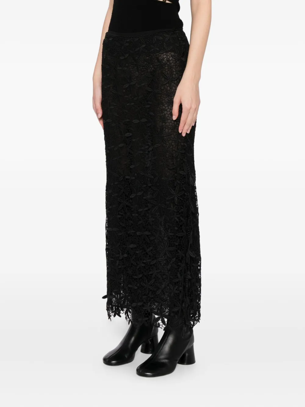 Totême Guipure-lace Skirt In Black