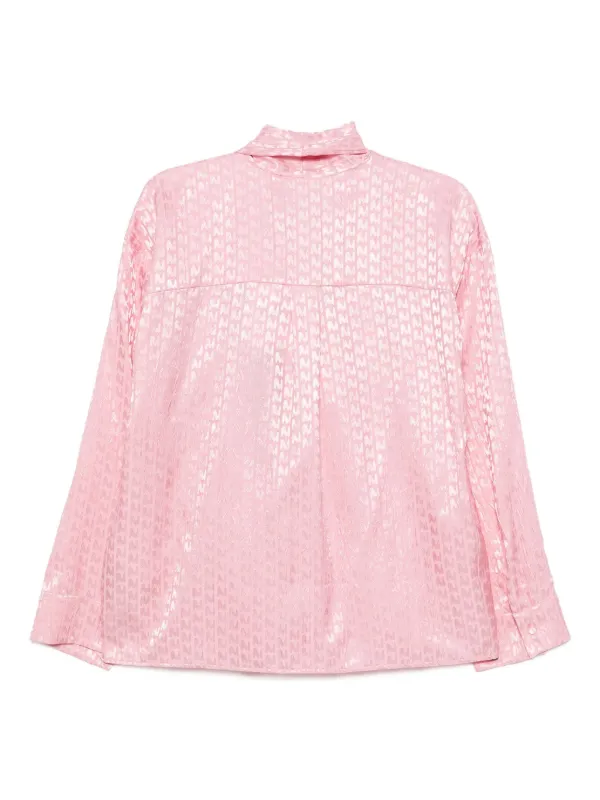 MSGM シルク　シャツ　幾何学模様 長袖　ボウタイ付き MSGM ボウタイ シャツ | ピンク | FARFETCH JP
