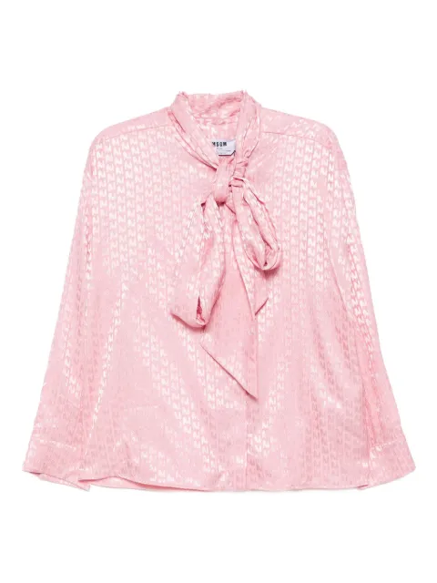 MSGM camisa con moño en el cuello