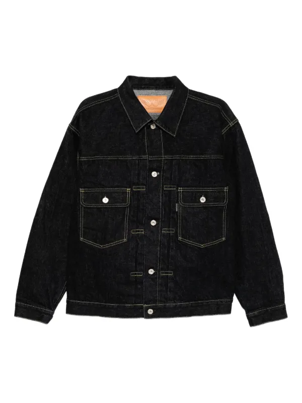 MASTERMIND WORLD スカルデザイン ブラックデニムジャケット Mastermind World logo-print Denim Jacket | Blue | FARFETCH
